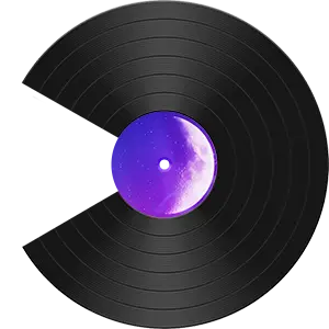 vinyl disc with one sixth cut out